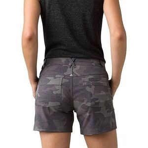 Prana Olivia Shorts Womens Gray Camo ReZion Stretch Hiking Outdoor Shorts Campin